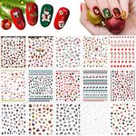 15 Sheets Christmas Nail Art Stickers Decals, TOROKOM 3D Self-adhesive Nail Stickers Xmas Santa Claus Snowflake Snowman Bell Tree Stick Elk Nail Design Decals for Women Girls Nail Decorations