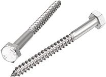 sourcing map Hex Lag Screws, M10 x 120mm 304 Stainless Steel Half Thread Self-Tapping Bolts for Wood Screw 5Pcs