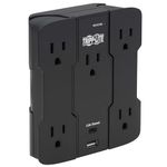 Tripp Lite Wall Surge Protector Power Strip Multi Outlet Extender, 5-Outlets & USB-A/USB-C Ports, 5-15P Direct Plug, 1050 Joules, 1875 Watts Dollar 25,000 Insurance (SK5BUCAM)