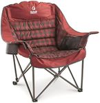 Guide Gear Oversized Extra Large Padded Camping Chair, Portable, Folding, Large Camp Lounge Chairs for Outdoor, Adults, Men and Women, Heavy-Duty 400 Pound Capacity, with Cup Holder Red Plaid