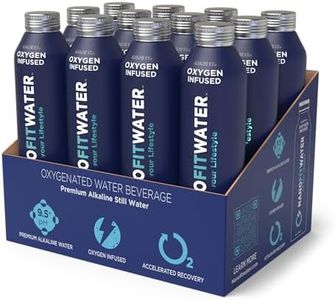 NANO FIT WATER - All Natural Oxygen Infused Bottle Water, 9.5+ pH Alkaline Still Drinking Water, 100% Recyclable Aluminum Bottle, 16 Oz (12 Pack)