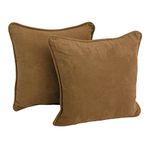 Blazing Needles Corded Microsuede Throw Pillow, 18", Saddle Brown 2 Count