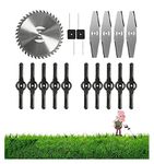 Wrneaoch 17 Pieces Blade for Brush Cutter, Metal Blade, Brush Cutter Blade, Metal Blade Accessories for Brushcutter Battery, 3 in 1 Electric Brush Cutter