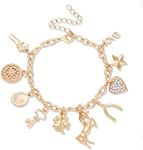 CEALXHENY Women�’s Link Charm Bracelet Unicorn Butterfly Star Heart Pendant Charms Bracelet Bangles for Women