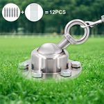 FOVERN1 360° Swivel Dog Tie Out Stake Dog Anchor, Heavy Dog Yard Stake Rust Proof Cat Anchor Dog Tether Holds 1000Lbs of Pull Force for Yard Camping Outdoor (Silver)