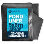 Swell UK 5m x 6m Pond Liner | 25-Year Guarantee | Heavy Duty Underlay | UV Resistant | Garden Fish Ponds