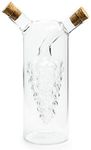 Fox Run 7050 Grape Motif Oil and Vinegar Cruet Dispenser Bottle, Clear Borosilicate Glass, 11 Ounce