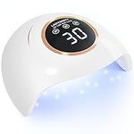 LadyMisty 72W UV LED Nail Lamp Light Dryer for Nails Gel Polish with 18 Beads 3 Timer Setting & LCD Touch Display Screen, Auto Sensor, Professional Nails, White