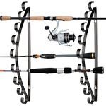 YHAspace Fishing Rod Holder / Fishing Rod Rack / Fishing Pole Holder Wall /Ceiling Mount, Hold up to 8 Fishing Rods, Fishing Poles Storage & Display (Curved - 9 Fishing Rod)