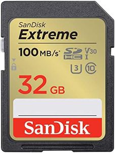 SanDisk 32GB Extreme SDHC UHS-I Memory Card - C10, U3, V30, 4K, UHD, SD Card - SDSDXVT-032G-GNCIN