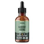 Organic Liquid Nascent Iodine Drops | Iodine Supplement for Thyroid, Energy & Metabolism Support | 2 Fl Oz | 500+ Servings | USDA Certified Organic, Vegan, Highly Absorbable | 800 mcg Per Serving