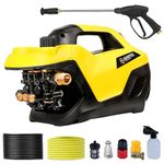 Kortex Y10 High Pressure Car Washer Cleaner Pump with Professional Foam Bottle, Brass Connector & All The Required Accessories with 2800 watts Motor and 280 to310 Max Pressure (Portable)