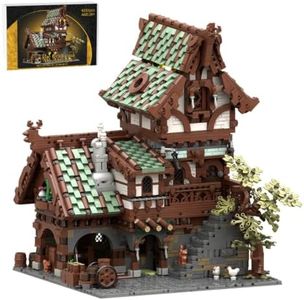 Brickoraxd Medieval Woodworking Workshop & House Set, 4292PCS