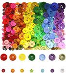 800 Pcs Assorted Sizes Resin Buttons,Round Craft Buttons for Sewing DIY Crafts,Children's Manual Button Painting