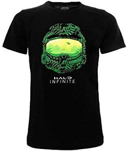 Fashion UK T-Shirt Halo Originale Ufficiale Infinite Maglia Maglietta Nera Videogame sparatutto Adulto Ragazzo e Bambino (XXL)