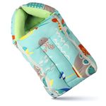 MAMA LUV MEE 3 in 1 Baby Sleeping Bag & Baby Nest | Cotton Portable Bedding Set for Infants | Unisex Baby Sleeping Bed | 0-5 Months (Sky Blue)