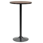 HOMCOM Round Bar Table 42 Inch Height, Industrial High Bistro Table with Metal Base and Elm Wood Top, Bar Height Table for Kitchen, Pub, Breakfast Area