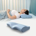 WELLGIVER ComfortCloud Orthopedic Memory Foam Pillows | Cervical Pillow for Neck and Shoulder Pain with Removable Zipper Cover | Orthopedic Pillow | Memory Foam Pillow Pack of 1 | 21x14x4.5 Inch