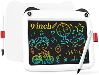 Kids Toys LCD Writing Tablet，9 Inch Colorful Screen Doodle Board，Erasable and Portable Drawing Pad for Birthday Christmas （White）