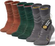 Merino Wool Hiking Walking Socks for Men & Women, Thick Anti-Blister Cushioned Compression Design, Suits for Sports, Running, Outdoor, Work, 3 Pairs Unisex