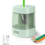 Deli Electric Pencil Sharpener, Automatic Pencil Sharpeners for No.2 Pencils Colored Pencils, USB & Battery Operated Pencil Sharpener for Kids, School, Home, Office, Classroom, Green