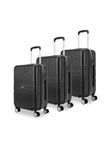 Tommy Hilfiger Stanford Luggage Set of 3 (Cabin, Mid & Cargo)- Black | Polycarbonate Hardshell Suitcase | Expandable Trolley Bags with Flushed TSA Lock, 360° Spinner Wheels & Telescopic Handles
