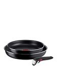 Tefal Ingenio L1549013 Easy Cook & Clean 3 Piece Try Me Non-Stick Frying Pan Set, Black