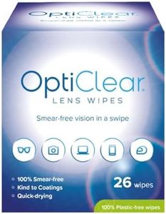 Opticlear Lens Wipes - Cleaning Wipes for Eyeglasses, Smartphones, Tablets, Laptops, TV, Cameras, Screens & Optical Devices - Smear-Free, Quick Drying, Anti-Fog, Safe for Coatings - 26 Count, 6-Pack