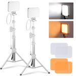 NEEWER Basics LED Video Light Panel Lighting Kit 2 Pack with Tripod Stand & Filter for Studio Photography Live Streaming Recording, Bi Color Dimmable Portable, 3200K-5600K CRI 95 750lux White, BP66