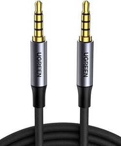 UGREEN 3.5mm Audio Cable Braided 4-Pole Stereo Auxiliary Aux TRRS Jack Shielded Male to Male Cord Compatible for iPhone, iPad, Phones, Tablets, Car Home Stereos, Sony Headphones, Speaker, 2M