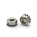 Rely®⇒VP INDUSTRIES (Pcs-25) M6 Hex Hexagon K Nut with Kep Teeth washer K lock nut