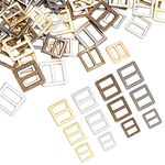 FINGERINSPIRE 120pcs 4 Colors Sewing Mini Tri-Glide Buckles, (8mm 10mm 12mm) Alloy Slide Buckles Metal Button DIY Patchwork Buckle Handmade Craft Accessories for Clothes Shoes Bags Belt