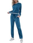 Totatuit Womens Casual Velour Tracksuit 2 Piece Set Long Sleeve Pullover Workout Pants Tracksuit Jogging Suits