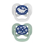 Dr Brown's Natural Flow Baby,Infant Silicone Dr. Brown's Advantage Pacifiers, Stage 1, Glow in The Dark, Pack of 2, Blue, Birth+ to 6M