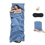 BREENHILL Sleeping Bag Liner, Camping Sheets & Travel Sheet, Hostels & Traveling Adult Sleep Sack for Backpacking, Hotels Lightweight Single & Double Camping Sleeping Bag Liners Blue