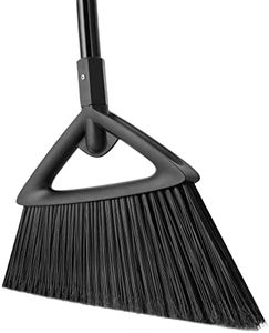 Eyliden Heavy Duty Broom, Commercial Angle Broom with Long Handle, Rough Surface Outdoor Broom for Garages Courtyard Sidewalks Decks, Perfect for Indoor Kitchen Office Lobby Sweeping