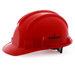 KARAM PN521 Safety Helmet for Men Construction Helmet | Ratchet Type Adjustment with Adjustable Chin Strap | Work Helmet with Side Slot for Attachment | is:2925:1984 Certifed | Red