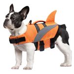 Oslueidy Dog Life Jacket High Flotation,Shark Dog Lifesavers Floats Coat High Visibility Reflective Pet Safety Vest Swimsuits Small Medium Large Dog Life Vest for Swimming Boating Surfing Kayaking