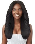 Outre Big Beautiful Human Hair Blend U Part Cap Leave Out Wig DOMINICAN BLOWOUT 22" (NBLK)