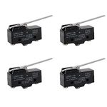 Stemedu LXW5-11N1 Micro Limit Switch SPDT 1NO 1NC Hinge Lever Momentary Push Button Limit Switches 3A AC380V DC220V (Pack of 4)