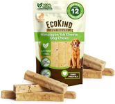 EcoKind Premium Gold Yak Cheese Himalayan Dog Chews, Dog Treats Large Breed, All Natural, High Protein Chew, Peanut Butter, Large - 12+ Chews (3 lbs)