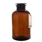 Kuishi - 1 Liter Amber Glass Storage Jar, with Lid, 45% Recycled Glass, Apothecary Jar, Reusable- Eco Friendly- Modern Home Décor- Powder Jar