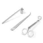 3 in 1 Candle Tools Accessory Set, Candle Cutte, Candle Wick Trimmer, Candle Snuffer, Candle Accessory Set (Silver)