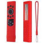 Oboe Silicone TV Remote Cover for 2022 Samsung Smart TV Remote QLED TV BN68-13897A TM2280E Anti-Lost with Remote Loop (Red)