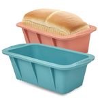 Silicone Bread Loaf Pan, Set of 2 Non-Stick Bread Pans for Baking Cakes and More Durable Loaf Pan for Effortless Baking, Dishwasher Safe, Easy Release