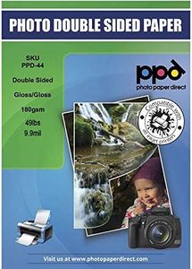 PPD Double Sided Photo Paper, Glossy Brochure Paper 8.5 x 11 for Inkjet Printer, 180 gsm, 9.9 mil Thick for Magazine, Flyer, Presentation, Program, Instant Dry & Water Resistant (50 Sheets)