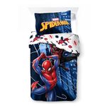 Character World Disney Official Spiderman Ultimate Kids Single Duvet Cover Set | Reversible 2 Sided Bedding Including Matching Pillow Case | City Soar Design Single Bed Set