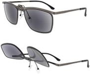 FAA'N Flip up Reading Glasses for Women Men,Square Frame Readers with Spring Hinge (Sun presbyopia lens, Gunmetal, +1.00 Diopters)