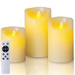 Flameless Candles, 4" 5" 6" Set of 