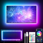 GIPOYENT LED Lights for TV, 19.6FT LED TV Backlight, for 60-80 Inch TV, Music Sync LED TV Light with Bluetooth Function - RGB Color Changing Light Strip for Home Theater (19.6ft)